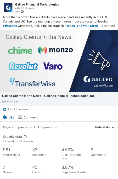 Galileo LinkedIn Ad Sample