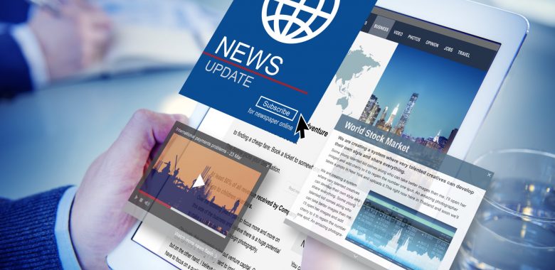 ipad with news and sponsored content