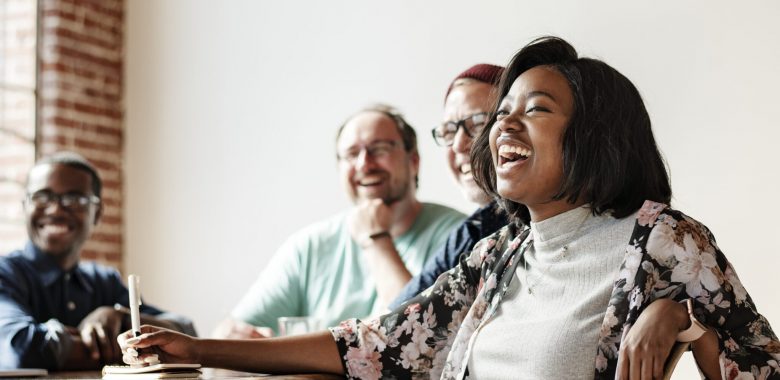 Cheerful people in a meeting