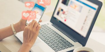 Young girl using smart phone,Social media concept.